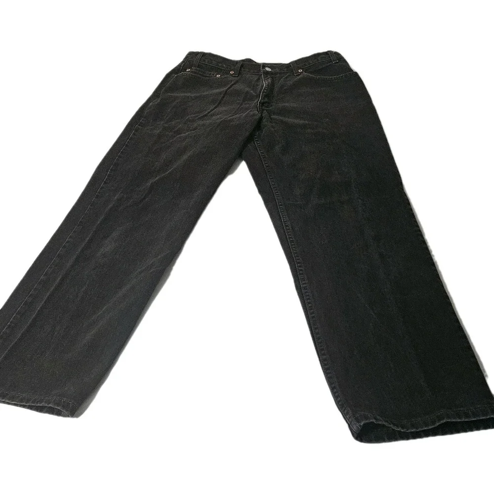 Levi's Vintage Faded Black 550 Relaxed‎  Denim Jeans Men's Y2K  Actual 34x30